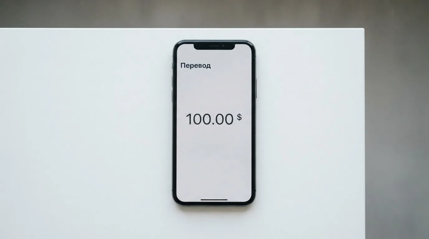 Телефон с экраном перевода стейблкоина