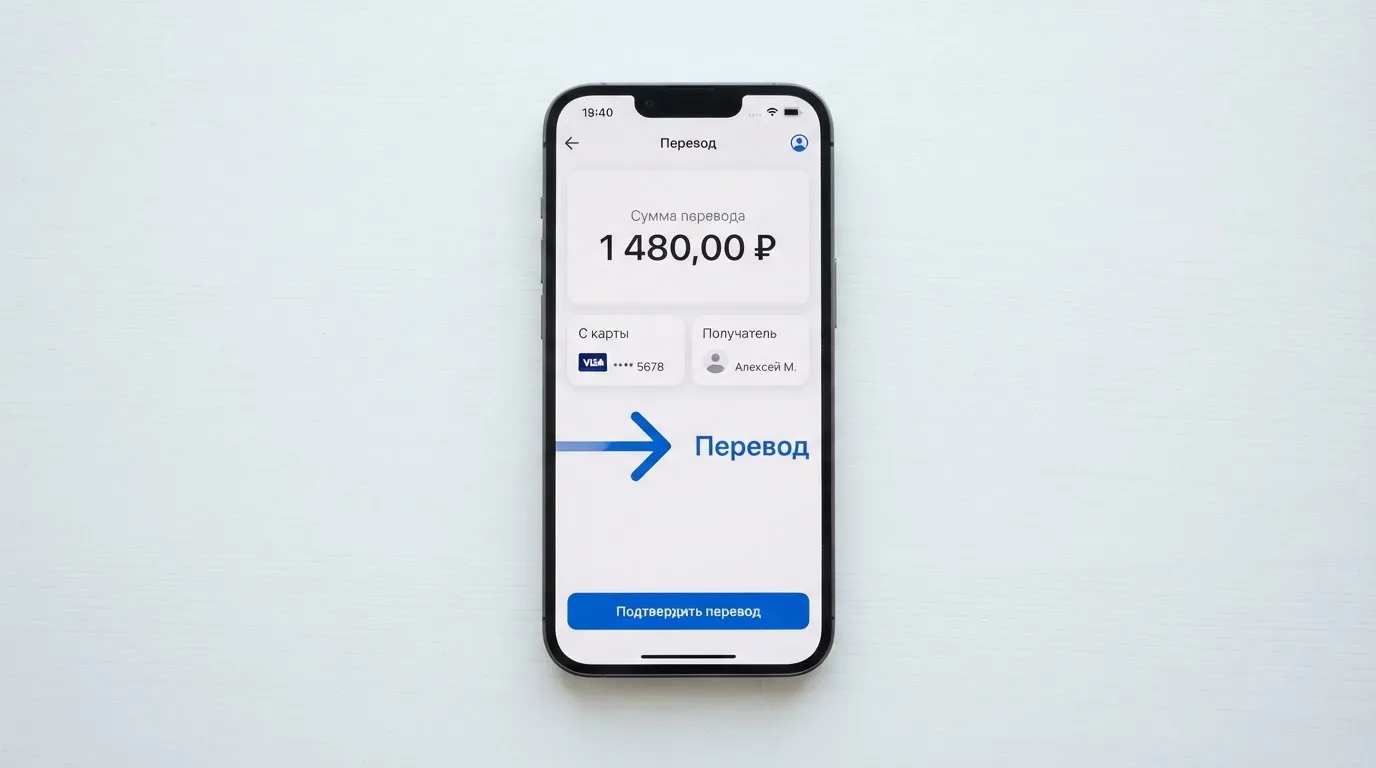 Телефон с экраном перевода стейблкоина