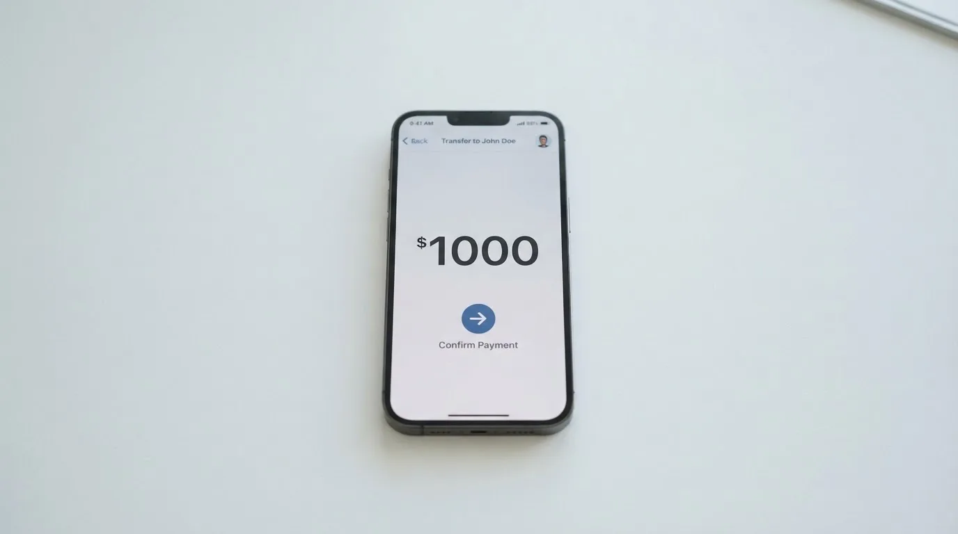 Телефон с экраном перевода стейблкоина